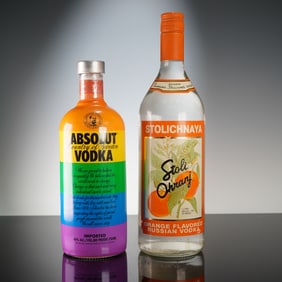 2pc Absolut Vodka Pride Edition and Stolichnaya Ohranj Russian Vodka