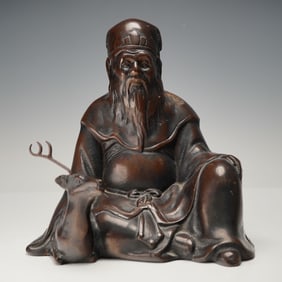 Shoulao and Deer Bronze Sculpture