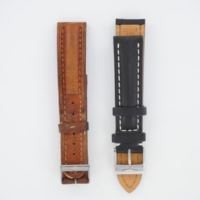 2pc Breitling Leather Watch Straps
