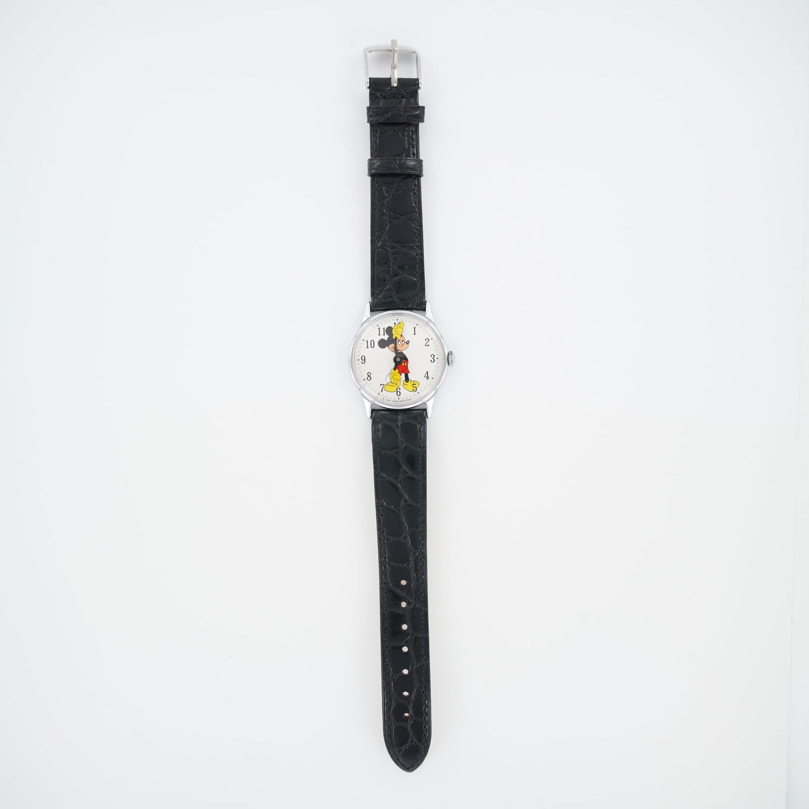Walt Disney Mickey Mouse Black Leather Wristwatch (1 of 5)