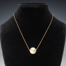 18K Yellow Gold South Sea Pearl Necklace