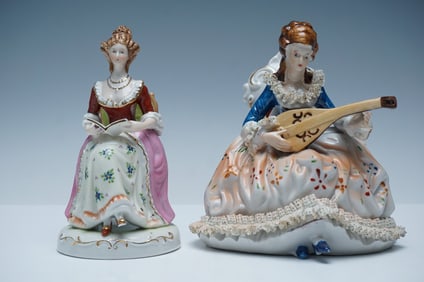 2pc Made In Occupied Japan Porcelain Figurines