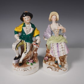 2pc Occupied Japan Porcelain Figurines