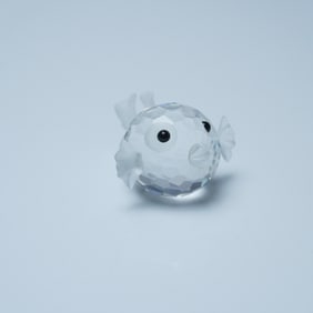 Swarovski Silver Crystal Figurine, Small Blowfish