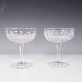 Set of 2 Cut Crystal Champagne Coupes