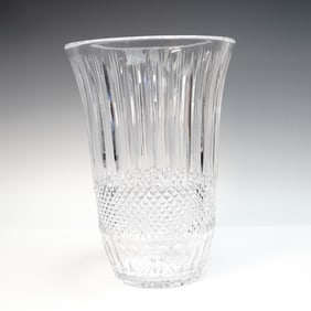 Cut Crystal Vase with Starburst Base