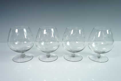4pc Star and Dot Etched Brandy Glasses