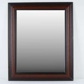 Contemporary Wall Mirror with Brown and Black Frame