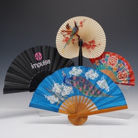 4pc Group of Four Decorative Folding Hand Fans