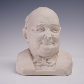 L. Lubiotto Signed Chalk Bust, Sir Winston Churchill