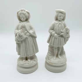 Pair of Bisque Porcelain Figurines