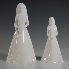 2pc Coalport Porcelain Figurines, The Bride & The Bridesmaid