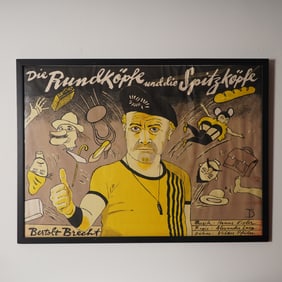 Theater Poster for Bertolt Brecht's Die Rundkopfe und die Spitzkopfe