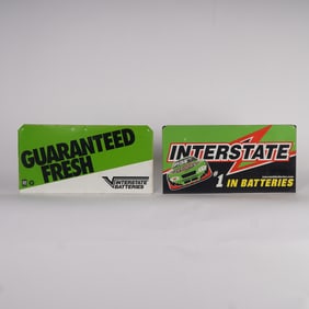2pc Interstate Batteries Advertising Metal Signs