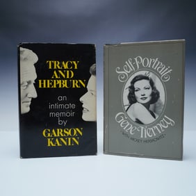 2pc First Edition Books, Tracy and Hepburn & Gene Tierney