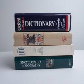 Set of 4 Reference Books on Language, Biography, and History