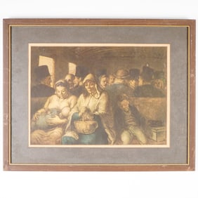 Print After Honore Daumier, Third-Class Carriage