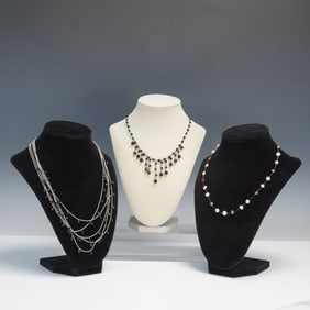3pc Mixed Material Beaded Necklaces