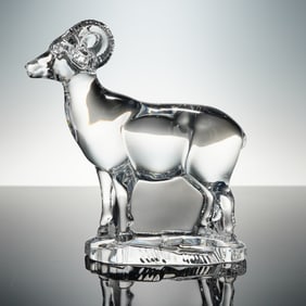 Baccarat Crystal Figurine, Bellagio Ram