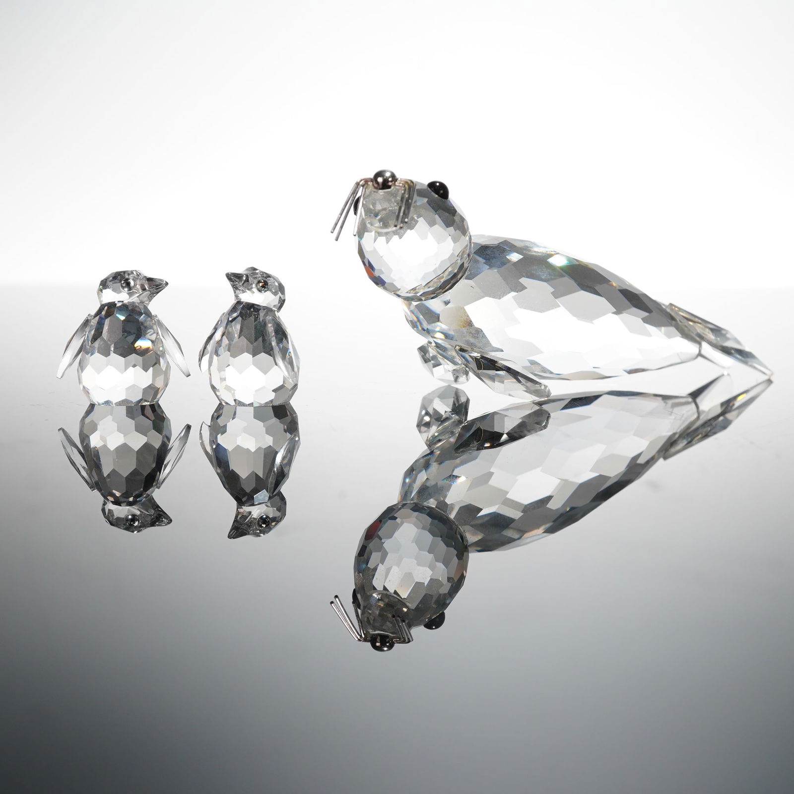 3pc Swarovski Crystal Figurines, Seal and Baby Penguins (1 of 4)
