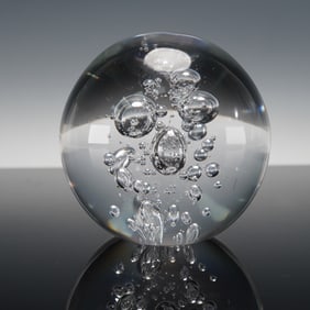 Oggetti Art Glass Controlled Bubble Paperweight