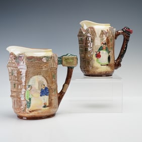 2pc Royal Doulton Seriesware Dickens Pitchers, Fat Boy & Sairey Gamp
