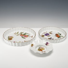 3pc Royal Worcester Porcelain Bakeware, Evesham