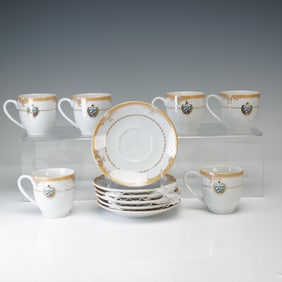 Lorren Home Trends by Lorenzo Limoges Demitasse Cups & Saucers, Set of Six