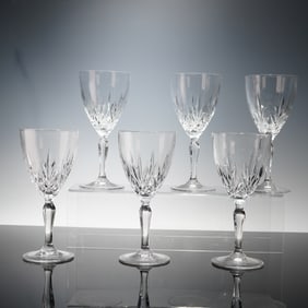 6pc Crystal Wine Glasses