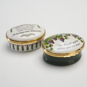 2pc Halcyon Days And Staffordshire Enamels Treasure Box