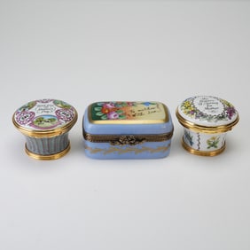 3pc Halcyon Days and Limoges Boxes