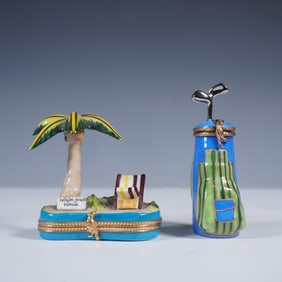 2pc Rochard and Sinclair Limoges France Treasure Boxes