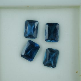 4pc London Blue Topaz Emerald Cut Gemstones, 2.30 CTW