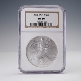 2000 American Silver Eagle Dollar Coin NGC Graded MS 69