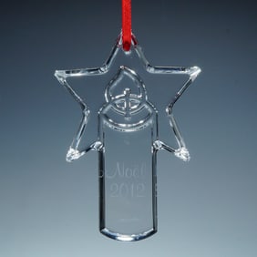 Baccarat Crystal Candle Christmas Ornament, Noel 2012