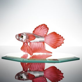 Swarovski Crystal Figurine, Siamese Fighting Fish Red