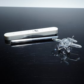 2pc Swarovski Crystal Figurine Plane 152111 + SCS Pen in Case