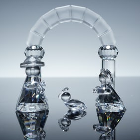 4pc Swarovski Crystal Nativity Figurines, Holy Family 160795 & Arch 153974