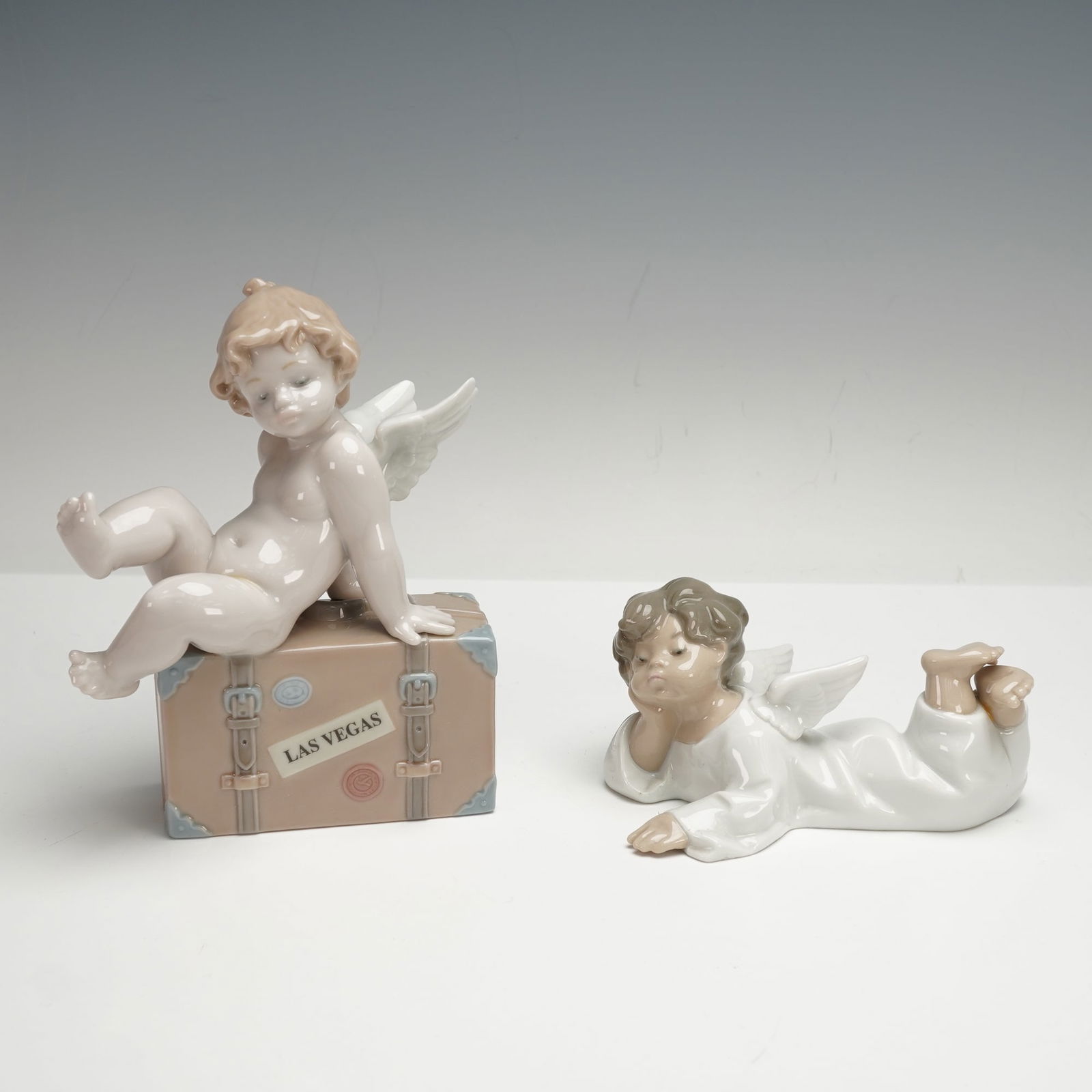 2pc Lladro Porcelain Figurines, Angel and Travel the World of Lladro (1 of 4)