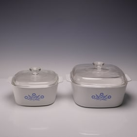 2pc CorningWare Blue Cornflower Casserole Dish Set with Lids, 3 & 5 Qt.