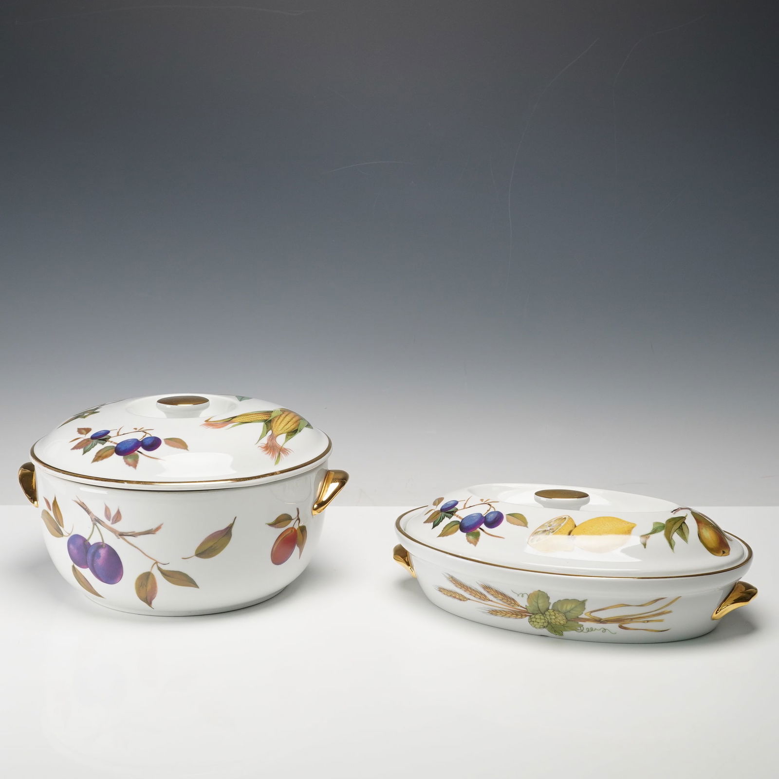 2pc Royal Worcester Porcelain Covered Casserole Serve Ware, Evesham (1 of 6)