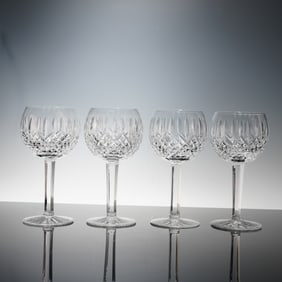 4pc Waterford Crystal Balloon Wine Glasses, Lismore