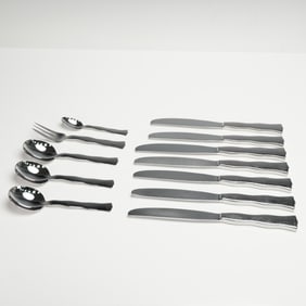 12pc Robbe and Berking Stainless Steel Forks, Knives, and Spoons, Lago