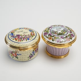 2pc Halcyon Days Treasure Boxes, With Love