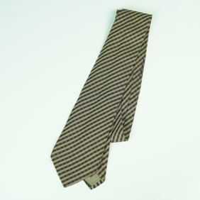 Giorgio Armani Silk Tie With Burgundy Check Pattern