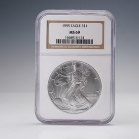 1995 American Silver Eagle Dollar Coin NGC Graded MS 69