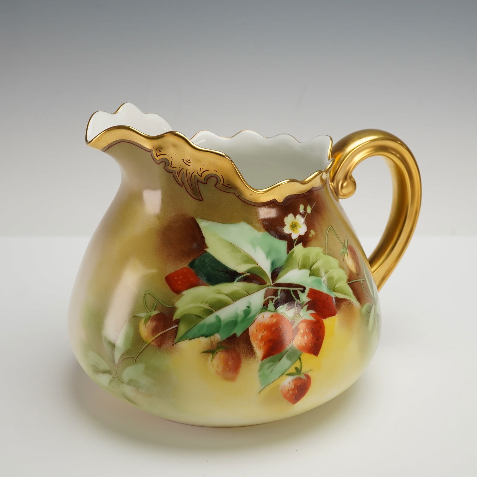 T&V Limoges & Stouffer Studio Hand Painted Pitcher, Signed (1 of 4)