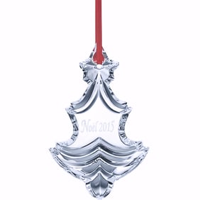 Baccarat Crystal Clear 2015 Annual Christmas Ornament, Sealed Box