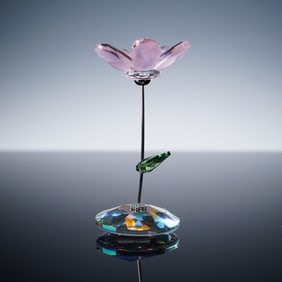 Swarovski Crystal Rocking Flower Figurine, Kay Rose