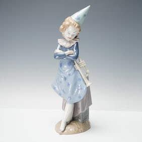 Lladro Porcelain Clown with Trumpet Sculpture 01005060